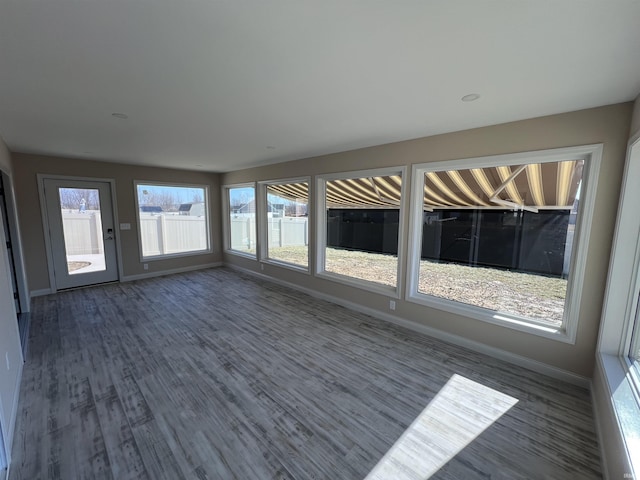 view of unfurnished sunroom