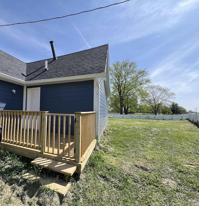 view of yard featuring a deck