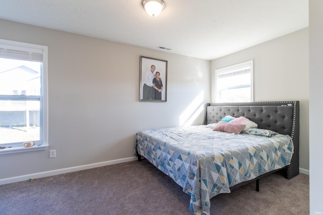 bedroom with carpet