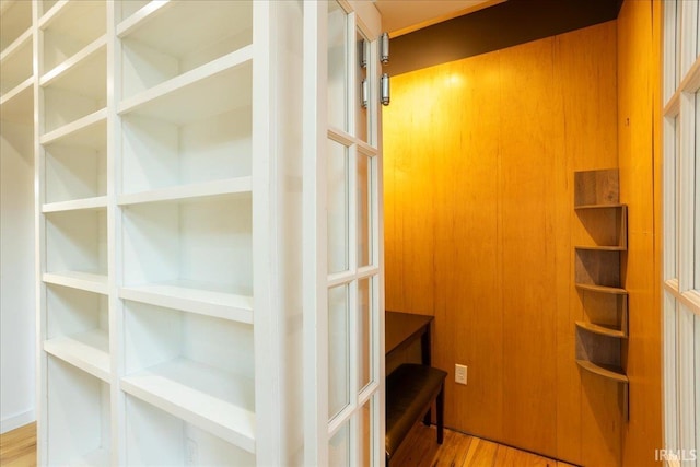 hall featuring light hardwood / wood-style flooring