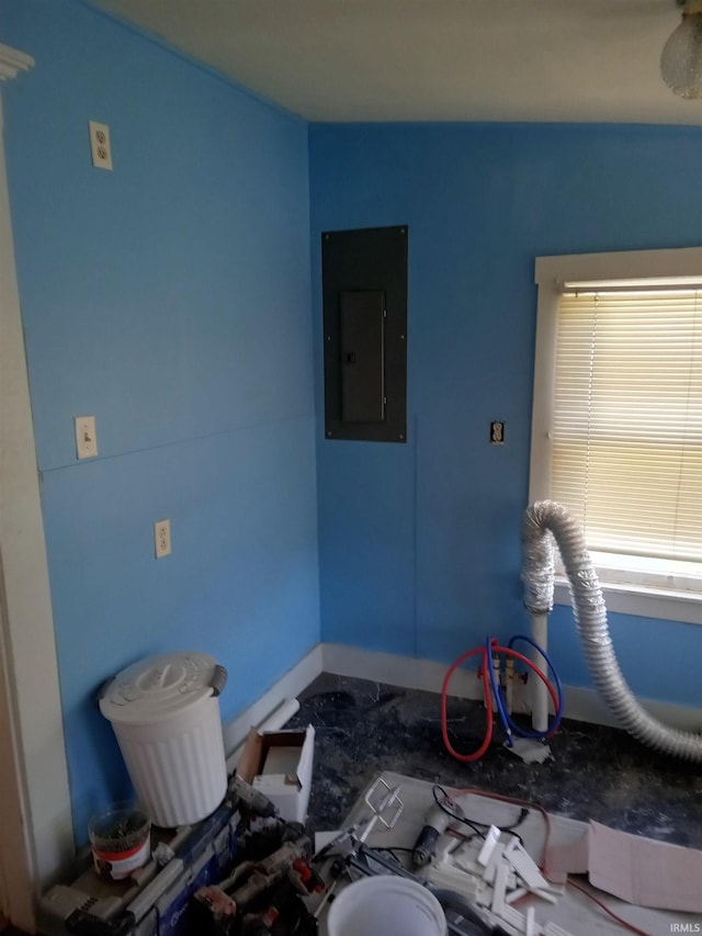 bathroom featuring electric panel