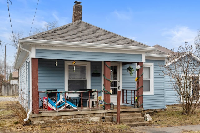 view of front facade featuring covered porch