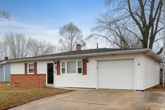 ranch-style house featuring a garage