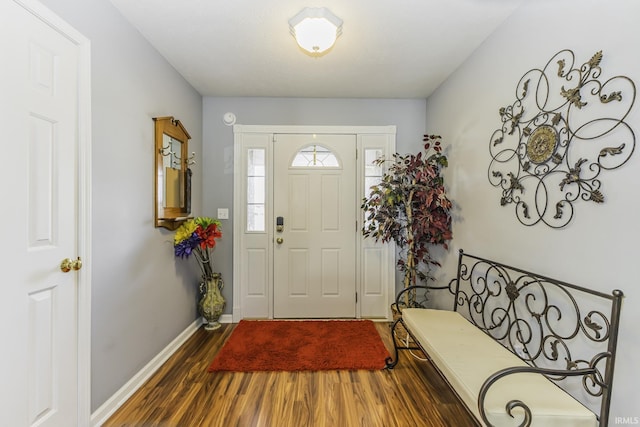 entrance foyer featuring dark hardwood / wood-style floors