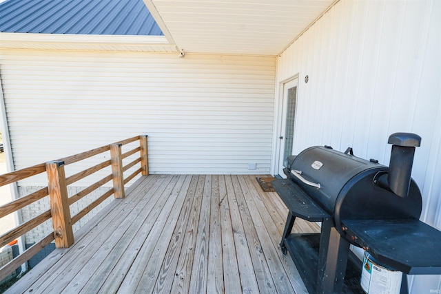 deck featuring grilling area