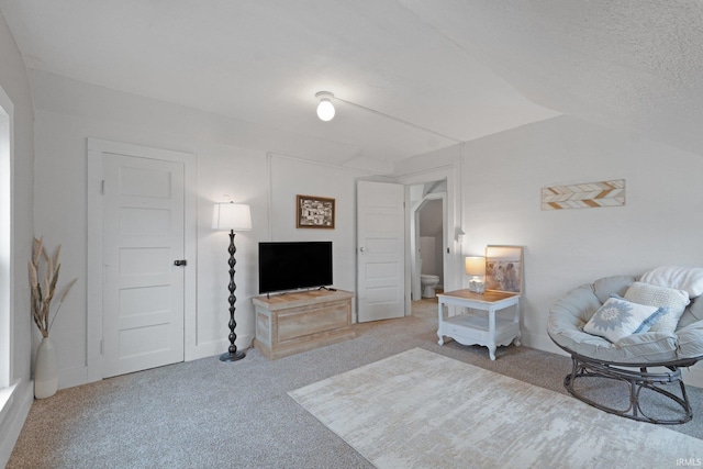 sitting room with light carpet