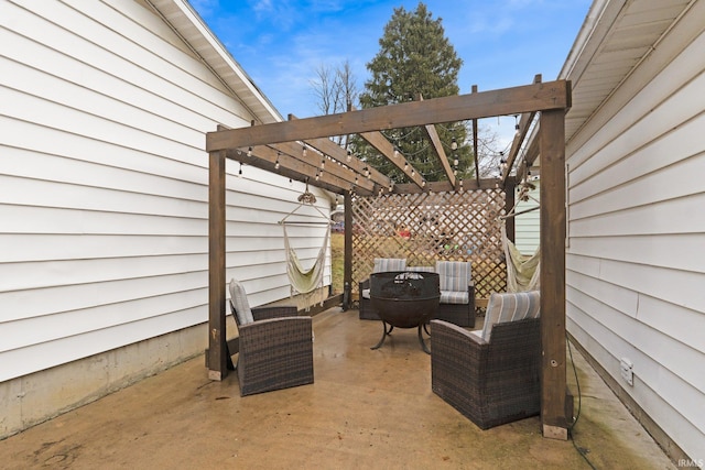 view of patio featuring an outdoor hangout area