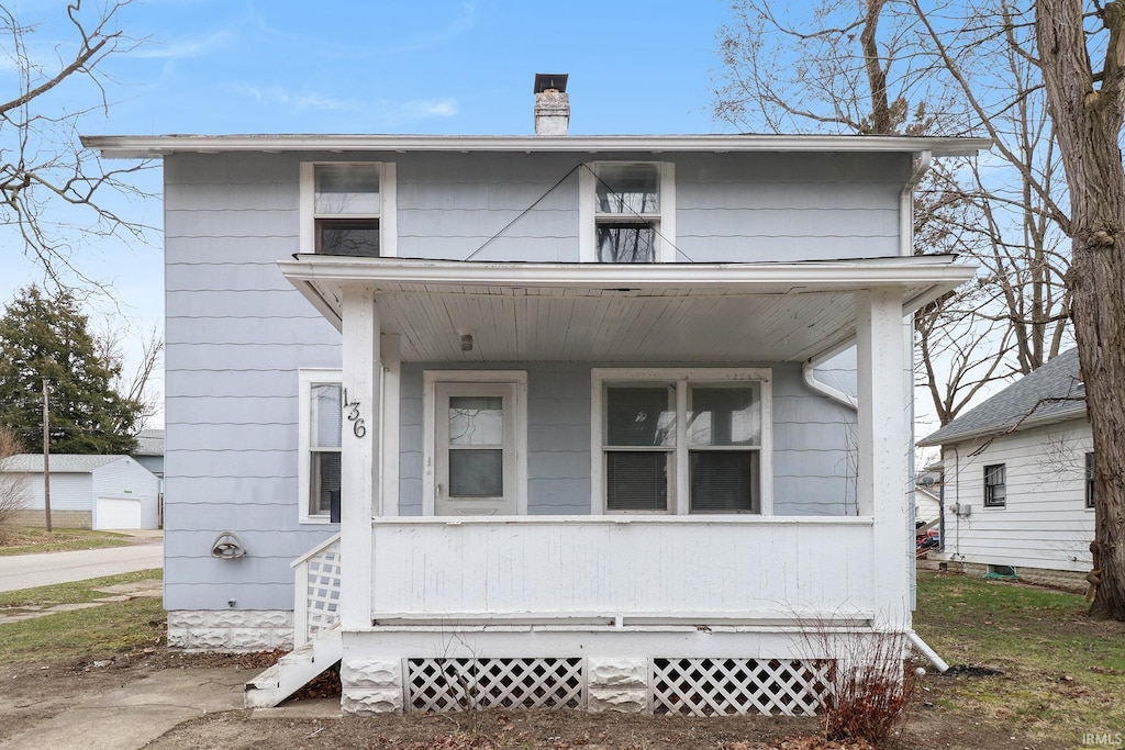 view of front of home with covered porch