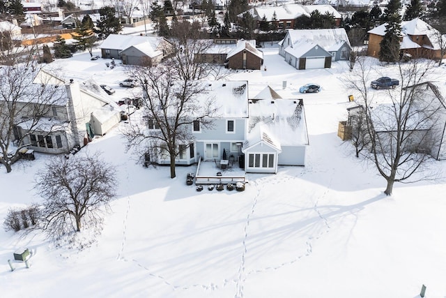 view of snowy aerial view