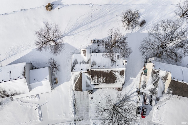 view of snowy aerial view