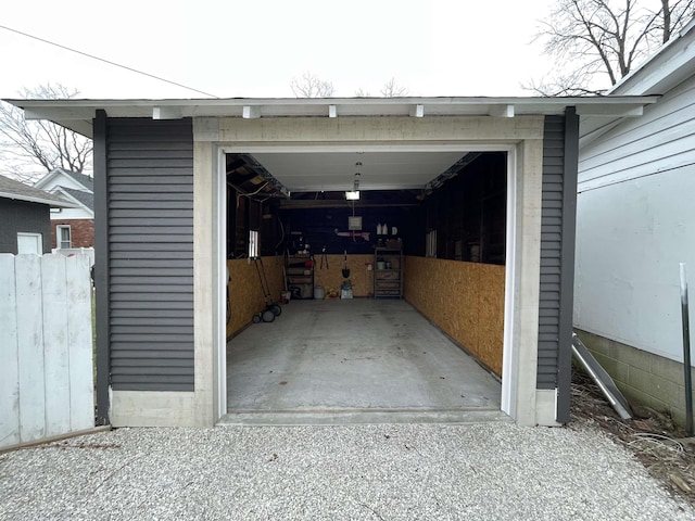 view of garage