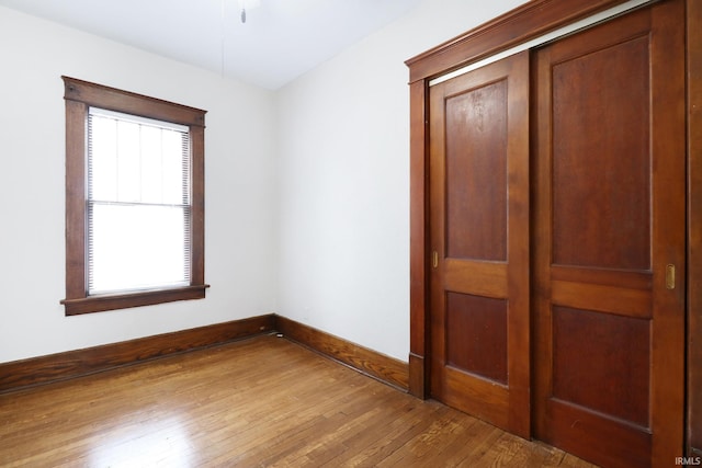 unfurnished bedroom with light hardwood / wood-style flooring