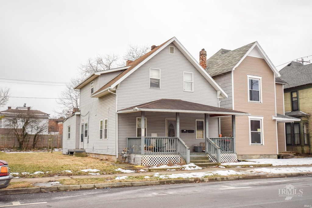 view of front property with a porch