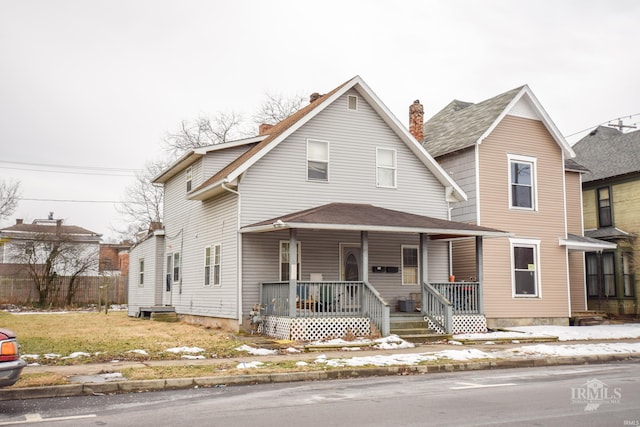 view of front property with a porch