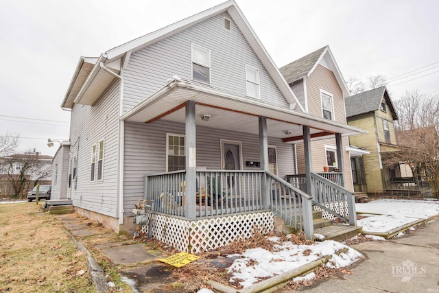 view of front of home with covered porch