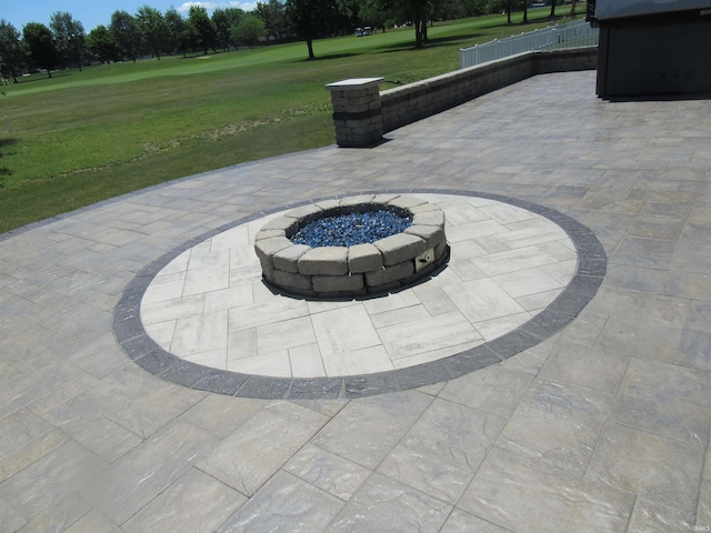 exterior details featuring a fire pit