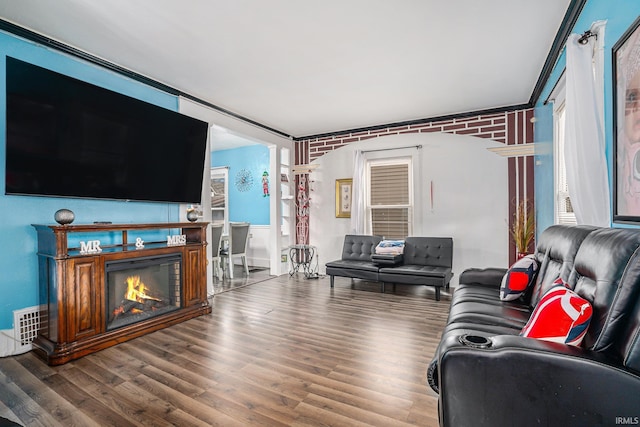 living room featuring hardwood / wood-style flooring