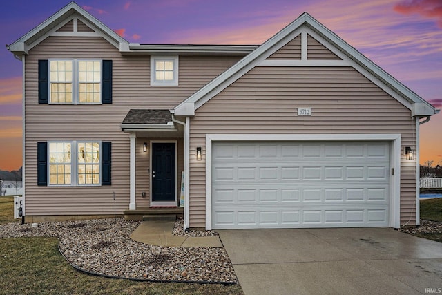 view of front facade with a garage