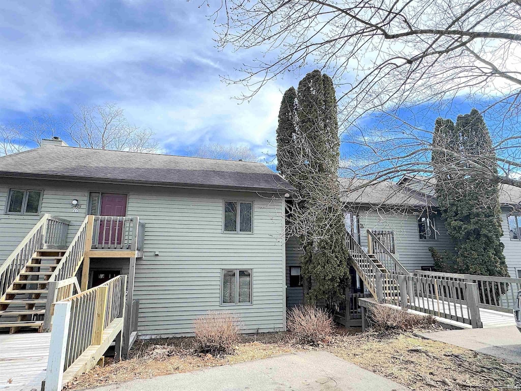 rear view of house with a deck