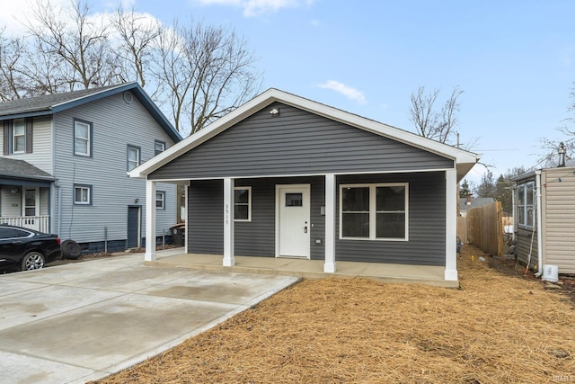 view of front of home with a porch