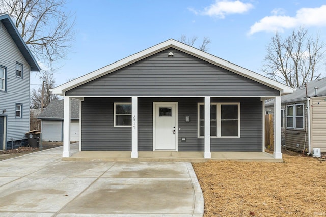 bungalow-style home featuring a porch