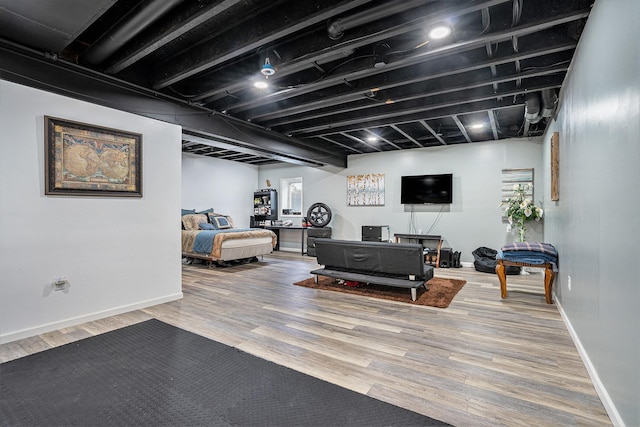 living room featuring wood-type flooring