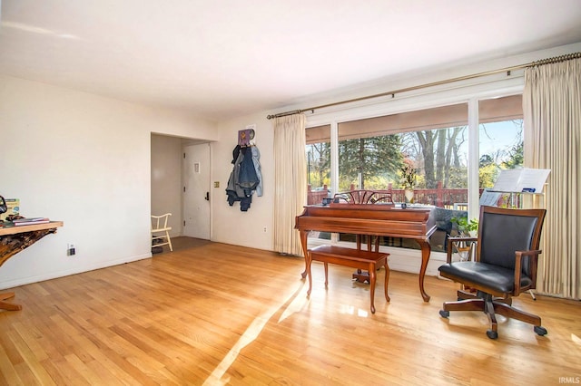 miscellaneous room with light wood-type flooring