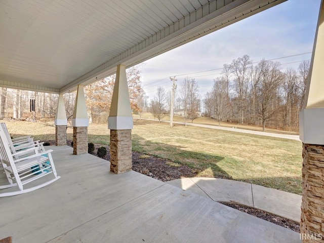 view of patio with a porch