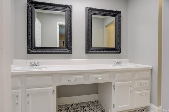 bathroom featuring vanity and tile patterned flooring