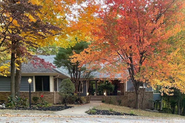 view of property hidden behind natural elements