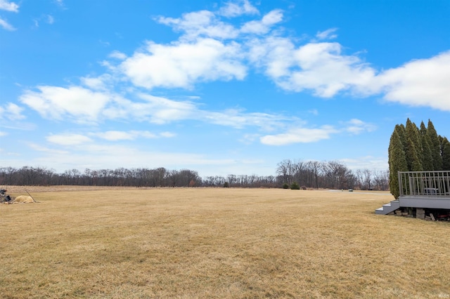 view of yard featuring a rural view