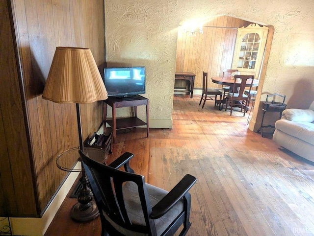 living room with wood-type flooring