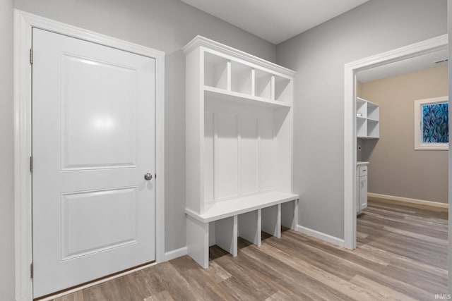 mudroom featuring light hardwood / wood-style floors