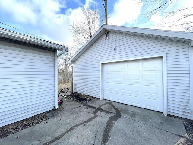 view of garage