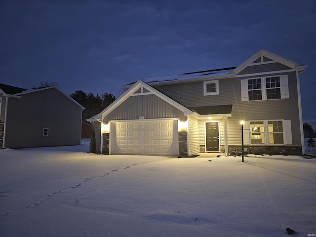 view of front of home featuring a garage