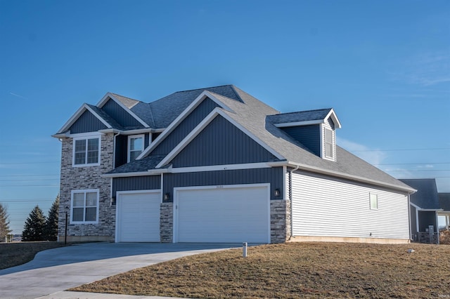 view of front of house with a garage