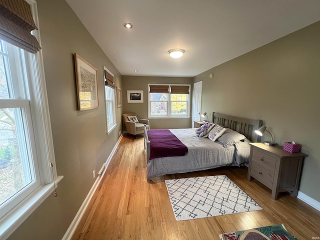 bedroom featuring light hardwood / wood-style floors