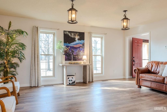 interior space featuring light wood-type flooring