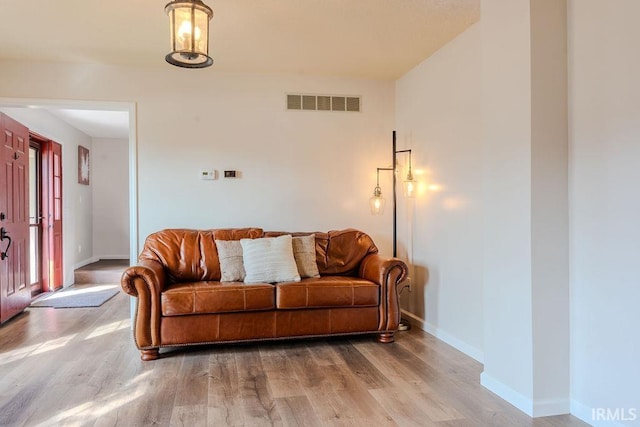 living room featuring hardwood / wood-style flooring