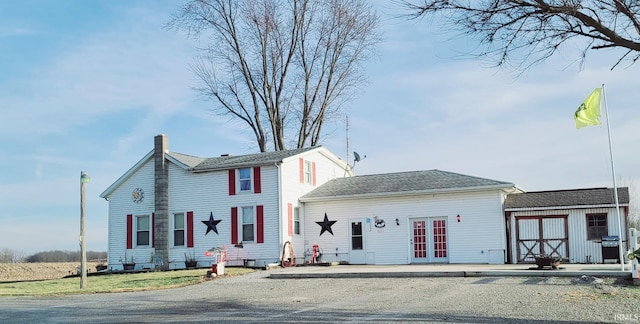 view of front of property featuring french doors