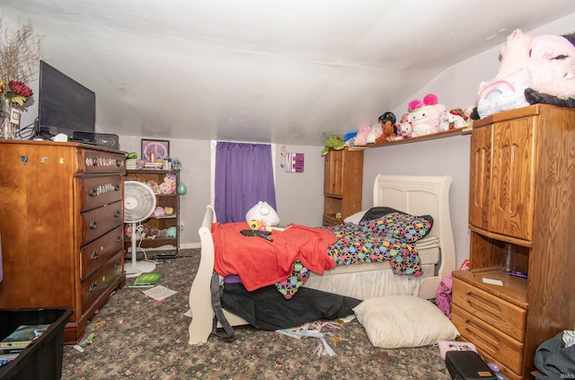 bedroom with vaulted ceiling