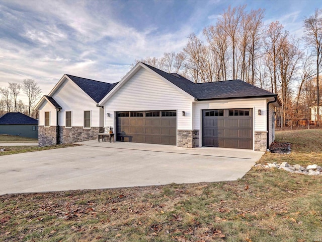 view of front of home with a garage