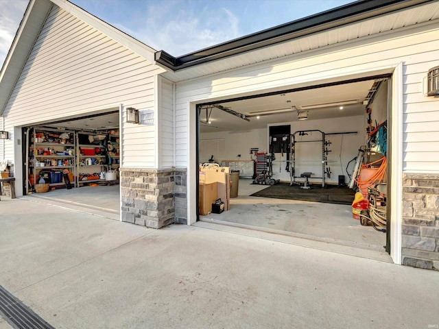 garage featuring a garage door opener