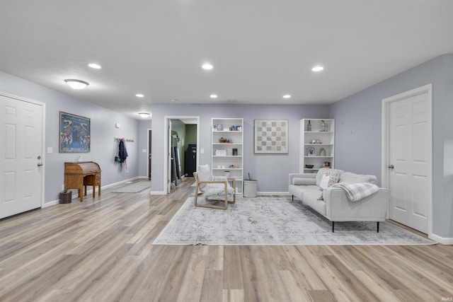 living room featuring light hardwood / wood-style flooring