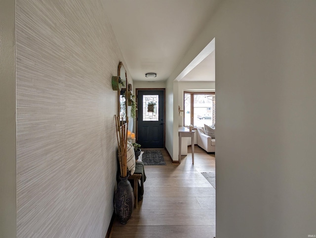 entrance foyer featuring light hardwood / wood-style floors