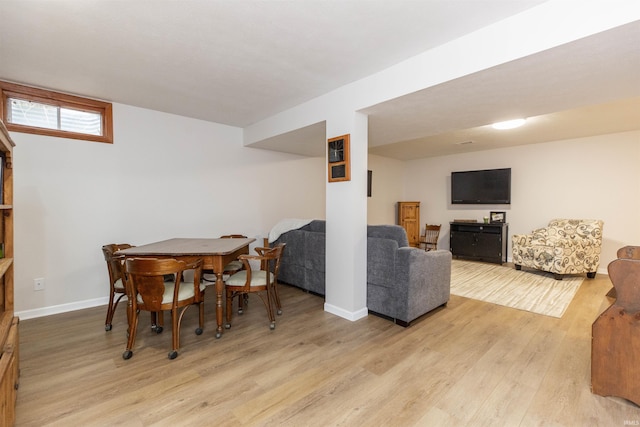 dining area featuring light hardwood / wood-style floors