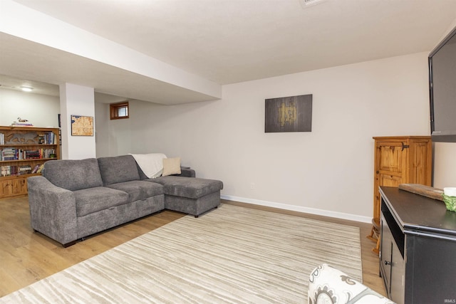 living room featuring light hardwood / wood-style floors