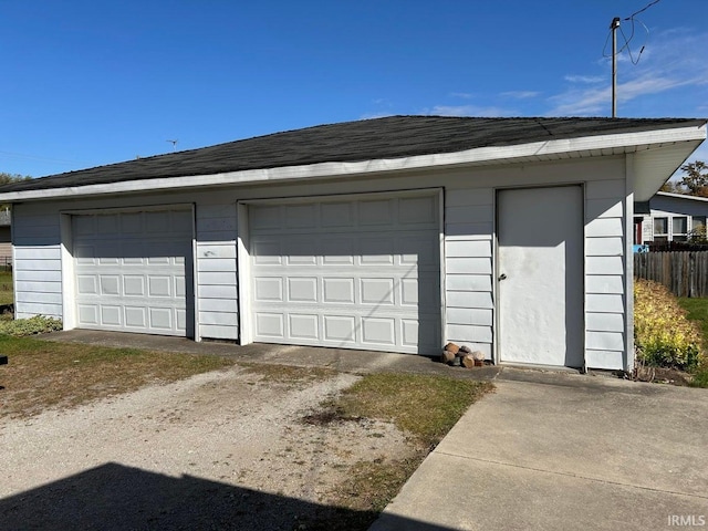 view of garage