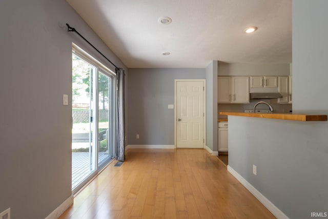 kitchen with light wood-type flooring