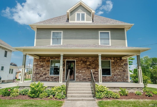 view of front of house with covered porch